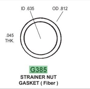 Strainer Nut / Fuel Inlet Gasket