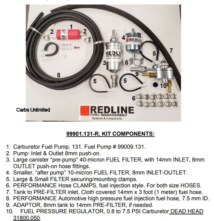 Fuel Pump set 3-6psi And Install Kit