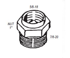 BRASS FUEL INLET 7/8 threads top seal